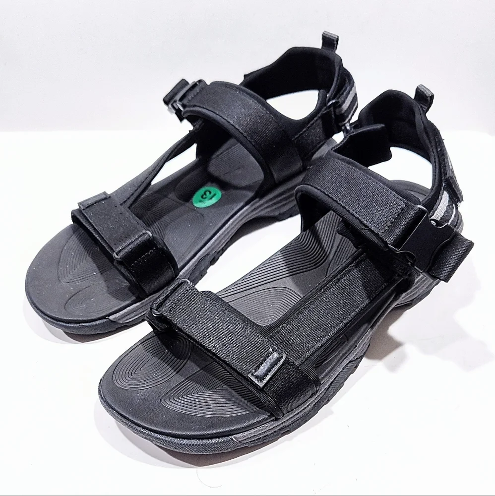 G. H. Bass Trek Sporty Sandal Black Men's Size 13 Water Shoes Adjustable New